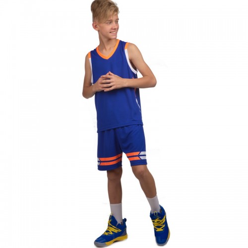 Форма баскетбольна дитяча PlayGame Lingo 2XS (ріст 140) синій-помаранчевий, код: LD-8019T_2XSBLOR