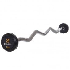 Штанга фіксована вигнута обрезиненная Zelart Rubber Coated Barbell 5кг, код: TA-2687-5-S52