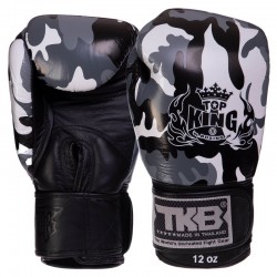 Рукавички боксерські Top King Empower Camouflage шкіряні 18 унцій, камуфляж сірий, код: TKBGEM-03_18GR-S52