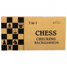 Набір настільних ігор 3 в 1 Xinliye шахи, шашки, нарди, код: W7722B Набір настільних ігор 3 в 1 Xinliye шахи, шашки, нарди, код: W7722B