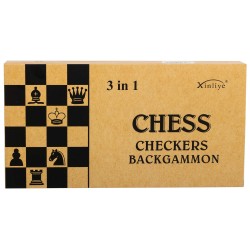 Набір настільних ігор 3 в 1 Xinliye шахи, шашки, нарди, код: W7722B Набір настільних ігор 3 в 1 Xinliye шахи, шашки, нарди, код: W7722B