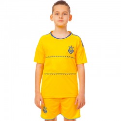 Форма футбольна дитяча PlayGame Україна, розмір S-24, зріст 125-135, жовтий, код: CO-1006-UKR-13_S-24Y