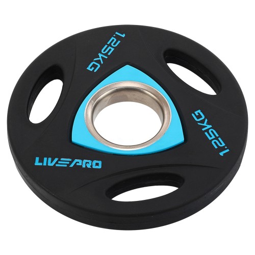 Диски поліуретанові з потрійним хватом та металевою втулкою LiveUp ø51мм, 1,25кг, чорний, код: LP8020-1_25 Диски поліуретанові з потрійним хватом та металевою втулкою LiveUp ø51мм, 1,25кг, чорний, код: LP8020-1_25