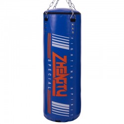 Мішок боксерський циліндр Zhegtu з кільцем і ланцюгом 800х290 мм, синій, код: BO-2336-80_BL-S52