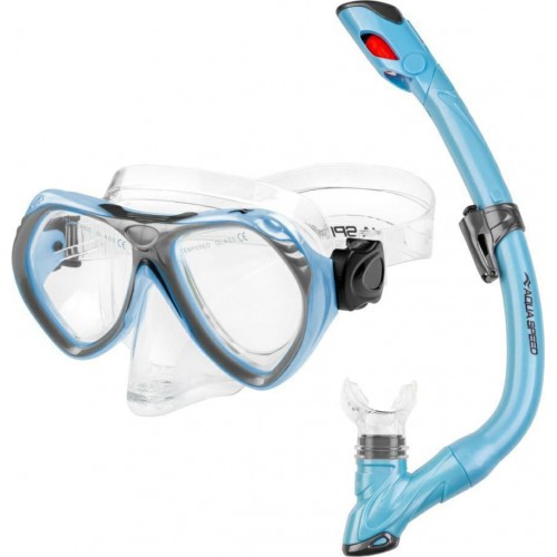 Набір маска і трубка дитячі Aqua Speed Aura + Evo блакитний, код: 5908217699459