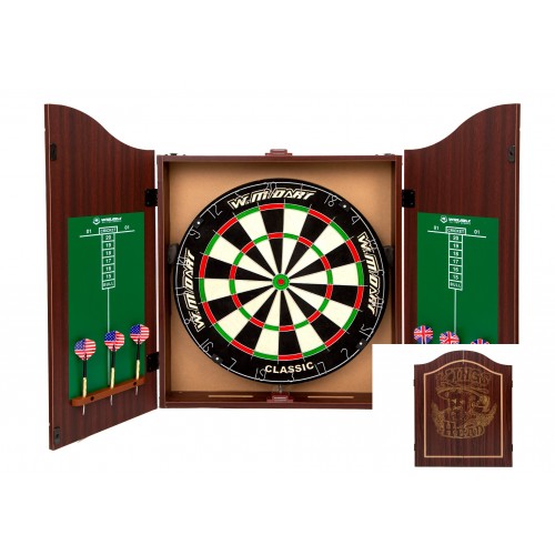 Дартс з кабінетом мішень 45см сизаль Winmax King 6 дротиків, код: 3380-TTB