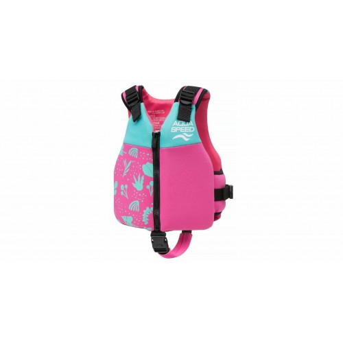 Жилет для плавання дитячий Aqua Speed Safe Splash 15-19 кг, бірюзовий-рожевий, код: 5905718611232