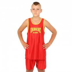 Форма для боксу дитяча PlayGame Ukraine XL, ріст 155-165см (30), червоний, код: CO-8942_XLR