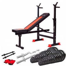 Лава тренувальна Fit-On FN-S101 + штанга та гантелі 123кг, код: 2110-0025 Лава тренувальна Fit-On FN-S101 + штанга та гантелі 123кг, код: 2110-0025