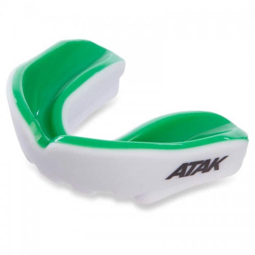 Капа боксерська FitBox одностороння (одночелюстной) двокомпонентна в футлярі Atak розмір L салатовий, код: BO-1996_LG