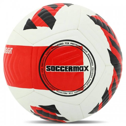 М"яч футбольний Soccermax Hybrid №5 PU, білий-червоний, код: FB-4367_WR