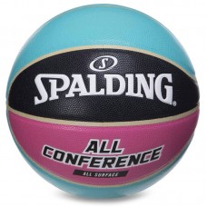 М"яч баскетбольний Spalding All Conference №7 блакитний-чорний, код: 76895Y-S52