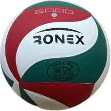 М"яч волейбольний Ronex 6000PU №5, червоний-білий-зелений, код: RX-V5M6000PU-WS