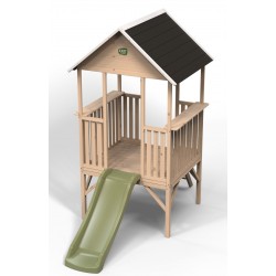 Дитячий ігровий будиночок Exit Panorama 300 з гіркою, з деревини кипариса, код:  50.52.03.00