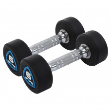 Гантелі цільні професійні з поліуретановим покриттям LiveUp 2х6кг, чорний-синій, код: LP8075-6 Гантелі цільні професійні з поліуретановим покриттям LiveUp 2х6кг, чорний-синій, код: LP8075-6