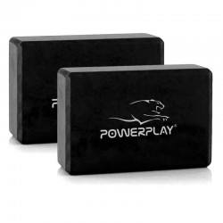 Блок для йоги PowerPlay Yoga Brick EVA чорний, 2шт, код: PP_4006_Black_2in