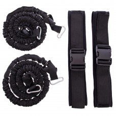 Пояс для вибігання еспандер для відпрацювання швидкості та вибухової сили парний BioGym довжина 1,55м, чорний, код: FB-5583-S52