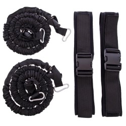Пояс для вибігання еспандер для відпрацювання швидкості та вибухової сили парний BioGym довжина 1,55м, чорний, код: FB-5583-S52