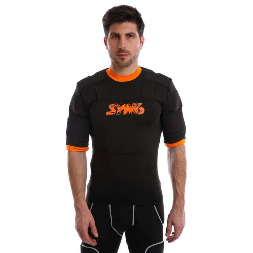 Футболка для регбі чоловіча Syn6 L, чорний-помаранчевий, код: SS402_LBKOR