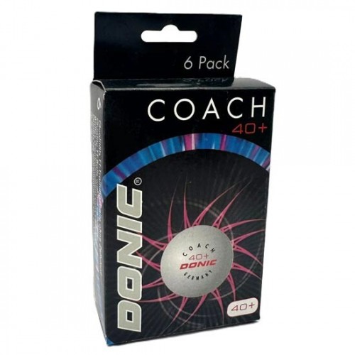 Кульки для настільного тенісу Donic Coach, 40+мм, 6шт, білий, код: DC6-WS Кульки для настільного тенісу Donic Coach, 40+мм, 6шт, білий, код: DC6-WS