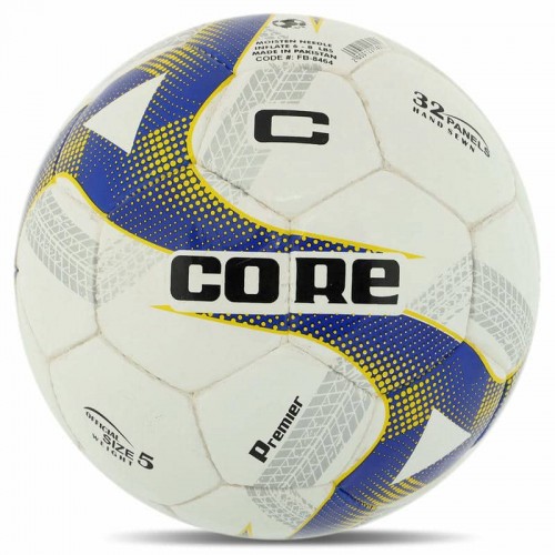 М"яч футбольний Core Premier №5 PU, білий-жовтий-синій, код: FB-8464_BL