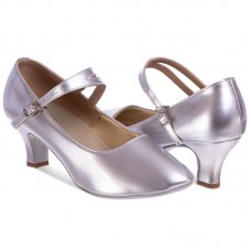 Взуття для бальних танців жіноче Zelart Стандарт, розмір 36 (22,5см), срібний, код: DN-3673_36GR