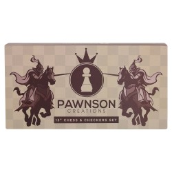 Шахи, шашки 2 в 1 дерев"яні на магнітах Pawnson 300x300 мм, код: X0027