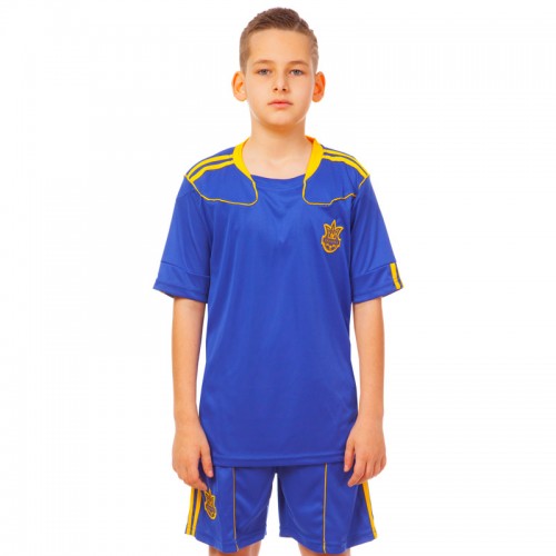 Форма футбольна дитяча PlayGame Україна M-26, зріст 135-145, синій, код: CO-1006-UKR-12_MBL