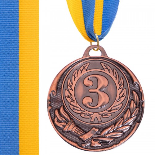 Медаль спортивна зі стрічкою PlayGame Zing бронза, код: C-4334-B