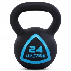 Гиря тренувальна цільна чавунна пофарбована LiveUp 24кг, чорний, код: LP8041-24