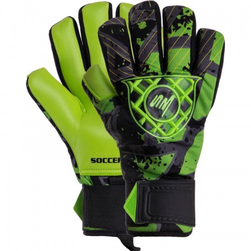 Рукавички воротарські Soccermax розмір 9, зелений-чорний, код: GK-017_9-S52