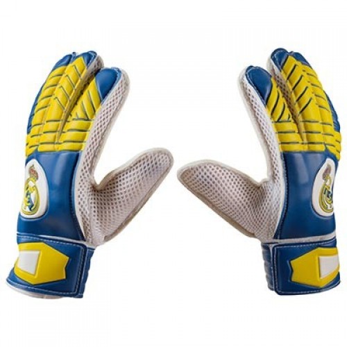 Воротарські рукавички PlayGame Latex Foam Realmadrid, синьо-жовтий, розмір 9, код: GGLG-RM9-WS