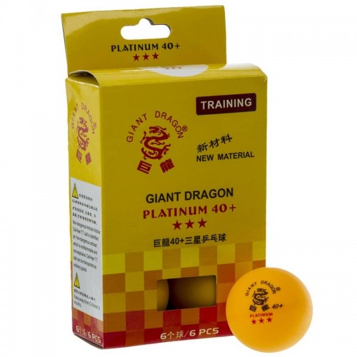 М"ячі для настільного тенісу Giant Dragon 6 шт, помаранчевий, код: MT-6560-OR