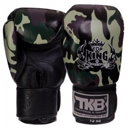 Рукавички боксерські Top King Empower Camouflage шкіряні 12 унцій, камуфляж зелений, код: TKBGEM-03_12G-S52