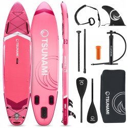 Надувна SUP дошка Tsunami Pro 350 см з веслом T10, рожевий, код: P-5905973405591