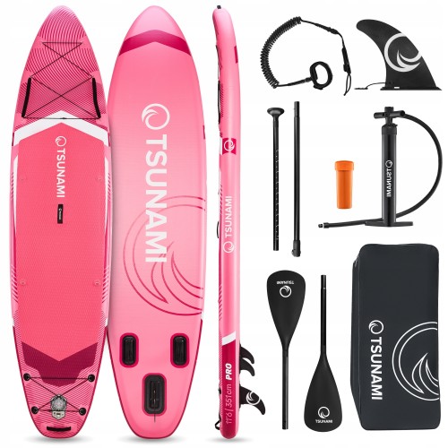 Надувна SUP дошка Tsunami Pro 350 см з веслом T10, рожевий, код: P-5905973405591
