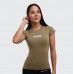 Футболка жіноча спортивна GymBeam Clothing FIT Olive XL, оливковий, код: 219425-GB