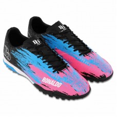 Сороконіжки футбольні Blue Okean Ronaldo розмір 42, чорний-рожевий-блакитний, код: 240329-1_42 Сороконіжки футбольні Blue Okean Ronaldo розмір 42, чорний-рожевий-блакитний, код: 240329-1_42