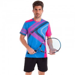 Форма для великого тенісу чоловіча Lingo 4XL, зріст 185-190, блакитний-рожевий, код: LD-1837A_4XLNP
