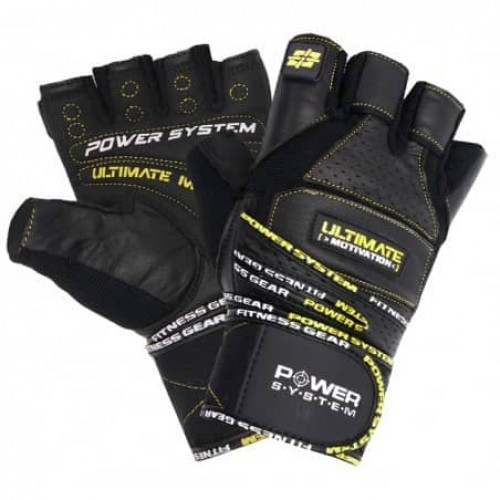 Рукавички для фітнесу Power System Ultimate Motivation Black/Yellow Line XL, код: PS_2810_XL_Black/Yellow-PP