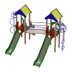 Ігровий комплекс Miros "Різнобаштовий" 4960x4980x3550 мм, код: DIO815 Ігровий комплекс Miros "Різнобаштовий" 4960x4980x3550 мм, код: DIO815