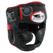Шолом боксерський з повним захистом Twins PVC XL, чорний-червоний, код: BO-9481_XLR
