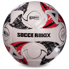 М"яч футбольний Soccermax FIFA №5, білий-сірий-червоний, код: FB-0003