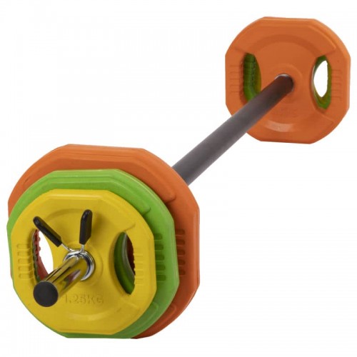 Штанга для фітнесу і аеробіки фітнесу памп Zelart довжина-1,3м, 25мм, 20кг, жовтий-зелений-помаранчевий, код: FI-4247-S52 Штанга для фітнесу і аеробіки фітнесу памп Zelart довжина-1,3м, 25мм, 20кг, жовтий-зелений-помаранчевий, код: FI-4247-S52