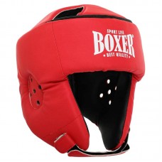 Шолом боксерський відкритий з посиленим захистом верхівки шкірозамінник Boxer M, червоний, код: 2030-N_MR Шолом боксерський відкритий з посиленим захистом верхівки шкірозамінник Boxer M, червоний, код: 2030-N_MR