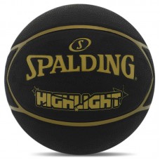 М"яч баскетбольний гумовий Spalding Highlight №7, чорний, код: 84355Z М"яч баскетбольний гумовий Spalding Highlight №7, чорний, код: 84355Z