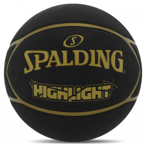 М"яч баскетбольний гумовий Spalding Highlight №7, чорний, код: 84355Z М"яч баскетбольний гумовий Spalding Highlight №7, чорний, код: 84355Z