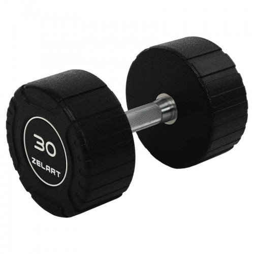 Гантель цільна професійна CPU покриття Zelart 1х30кг, чорний, код: TA-3111-30