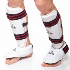 Захист гомілки та стопи для карате Daedo XS, білий-чорний-червоний, код: BO-5074-W_XSW Захист гомілки та стопи для карате Daedo XS, білий-чорний-червоний, код: BO-5074-W_XSW