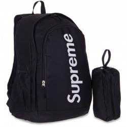 Рюкзак міський Supreme з пеналом, чорний, код: 214_BK
